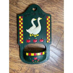 Vintage Burwood 80s Geese Wall Pocket  Hanging Decor Planter